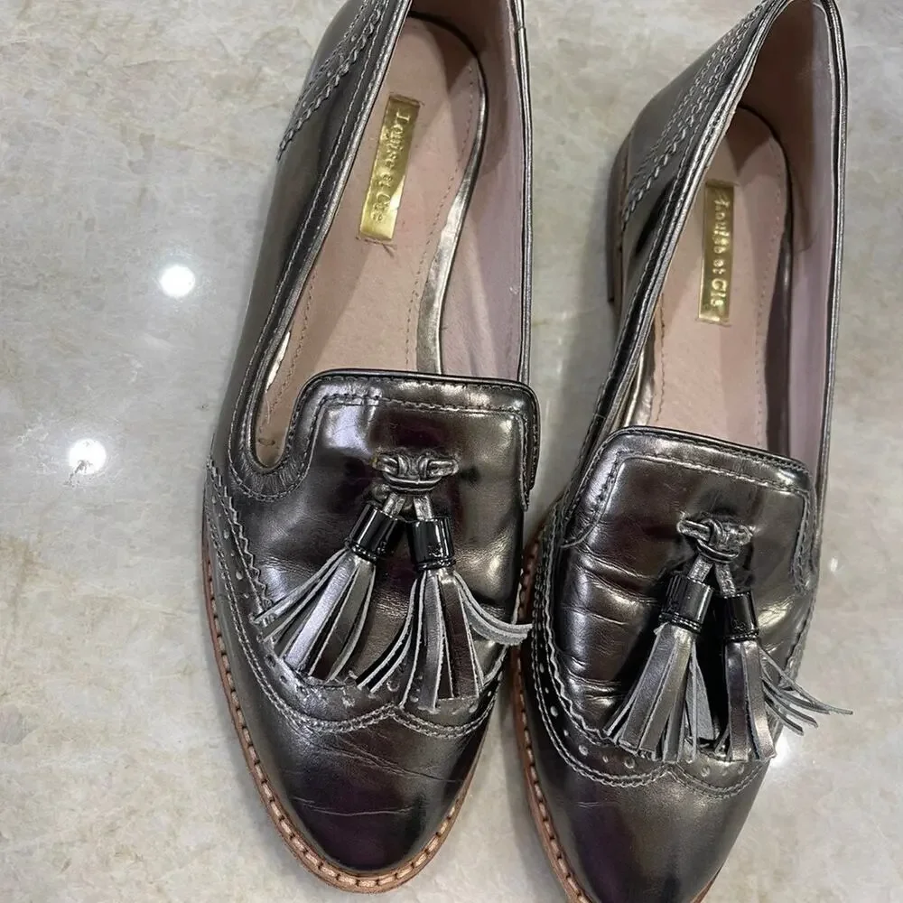 Louise et Cie LO-JOEY pewter Loafers sz 8-1/2
